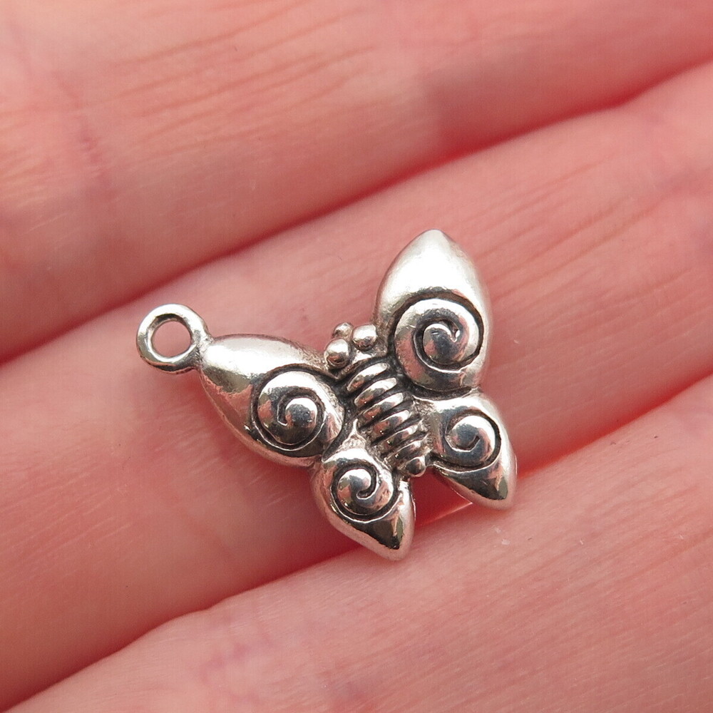 925 Sterling Silver Vintage Butterfly Mini Charm Pendant